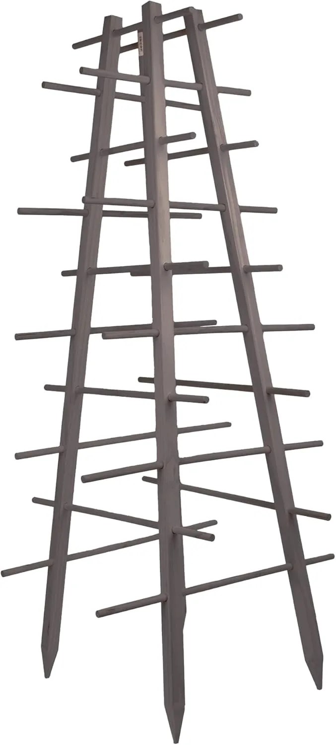 UNUS Rankturm Pyramide aus Holz, 143,5 cm hoch, Natur, Wetterfeste Pflanzenstütze für Kletterpflanzen, Garten & Gewächshaus, einfache Montage – Bild 1