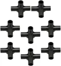 8 Stück Halterung Verbinder Kunststoff Fitting Schwarz 4-Wege-PVC-Rohrverschraubungen Verbinder für DIY Pflanzenunterstützung Gewächshaus Rahmen Blumenständer (12 mm) - Thumbnail 5