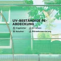 Outsunny Gewächshaus 4 x 3 x 2 m Foliengewächshaus mit 8 Fenster, Rolltüren, Aufrollbar Seitenwänden, UV-beständiger Folientunnel, Winterfest Tomatenhaus mit Erdanker, Grün - Thumbnail 5