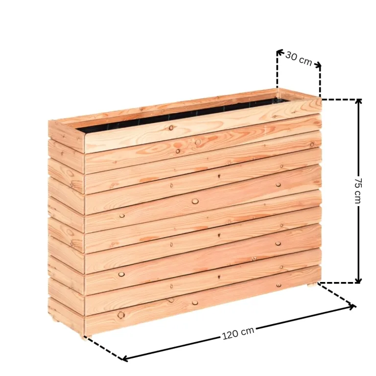 Mega Holz Hochbeet MODULO 120x30x75 cm (BxTxH) - Wetterfester Pflanzkübel aus Holz für Innen- und Außenbereich - Blumenkübel aus witterungsbeständiger Lärche für Garten, Terrasse und Balkon, Modular – Bild 4