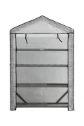 VegTrug® Gewächshaus - Foliengewächshaus mit 4 Ebenen & FSC-Holzrahmen -Anzuchthaus für Garten, Balkon & Terrasse - Pflanzregal mit PE-Abdeckung & Reißverschluss - Grey Wash 111x49x168 cm - Thumbnail 2