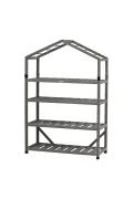 VegTrug® Gewächshaus - Foliengewächshaus mit 4 Ebenen & FSC-Holzrahmen -Anzuchthaus für Garten, Balkon & Terrasse - Pflanzregal mit PE-Abdeckung & Reißverschluss - Grey Wash 111x49x168 cm - Thumbnail 3
