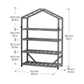 VegTrug® Gewächshaus - Foliengewächshaus mit 4 Ebenen & FSC-Holzrahmen -Anzuchthaus für Garten, Balkon & Terrasse - Pflanzregal mit PE-Abdeckung & Reißverschluss - Grey Wash 111x49x168 cm - Thumbnail 5