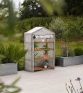 VegTrug® Gewächshaus - Foliengewächshaus mit 4 Ebenen & FSC-Holzrahmen -Anzuchthaus für Garten, Balkon & Terrasse - Pflanzregal mit PE-Abdeckung & Reißverschluss - Grey Wash 111x49x168 cm - Thumbnail 7