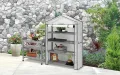 VegTrug® Gewächshaus - Foliengewächshaus mit 4 Ebenen & FSC-Holzrahmen -Anzuchthaus für Garten, Balkon & Terrasse - Pflanzregal mit PE-Abdeckung & Reißverschluss - Grey Wash 111x49x168 cm - Thumbnail 8