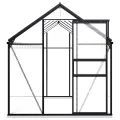 Begehbares Gewächshaus aus Polycarbonat mit Aluminiumrahmen und Fundament für Gartenfundament 190 x 370 x 202 cm Pflanzen Grow House Gartenhaus Bodenfixierung 7,03 m² - Thumbnail 3