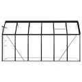 Begehbares Gewächshaus aus Polycarbonat mit Aluminiumrahmen und Fundament für Gartenfundament 190 x 370 x 202 cm Pflanzen Grow House Gartenhaus Bodenfixierung 7,03 m² - Thumbnail 4
