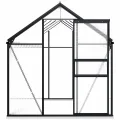Begehbares Gewächshaus aus Polycarbonat mit Aluminiumrahmen Fundamentrahmen und Bodenbefestigung für Gartenpflanzen 190 x 310 x 202 cm 5,89 m² - Thumbnail 3
