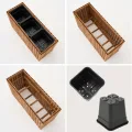 Pflanzkübel mit Rankgitter Spalier mit Pflanzkasten Blumenkasten aus Holz für Garten Balkon Terrasse Hochbeet mit 18L Kunststoff-Pflanzeneinsatz (vertikal-braun, 98x36x55 H130) - Thumbnail 5