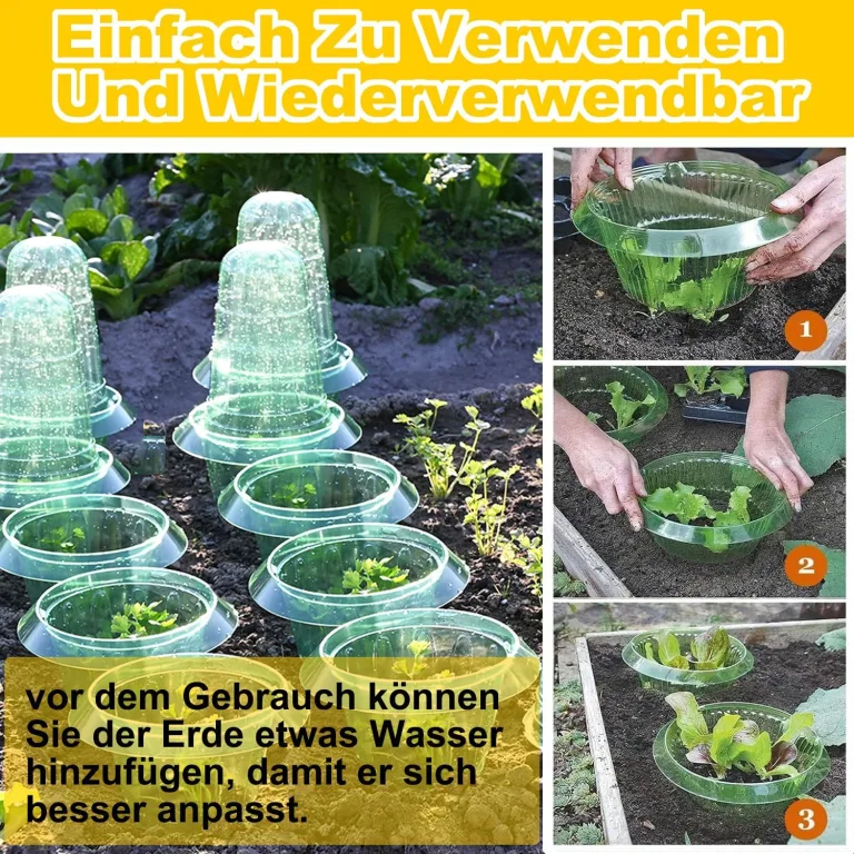 Schneckenkragen,10 Stück Schneckenschutzring Für Salatpflanzen und Kohl,Schneckenschutz Hochbeet Schützt Pflanzen,Schneckenabwehr Ohne Chemie（Enthält Keine Pflanzenhut） – Bild 11