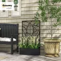 Outsunny Hochbeet Pflanzkasten, Pflanzkübel wandmontage Blumenkasten Metall, Gartenspalier 61 x 23 x 113cm für Garten Balkon Terrasse, Blumenkübel für Kletterpflanzen, Blumen - Thumbnail 2