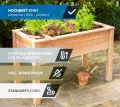 WESTMANN Hochbeet Emily aus Lärchenholz inkl. Aussaatkalender| 120x65x75 cm Natur | Kräuterbeet für den Außenbereich | Stelzenhochbeet zum Bepflanzen von Gemüse & Kräutern - Thumbnail 10