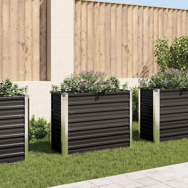 Willood Garten Hochbeet Anthrazit 240 x 80 x 45 cm Verzinkter Stahl – Bild 9