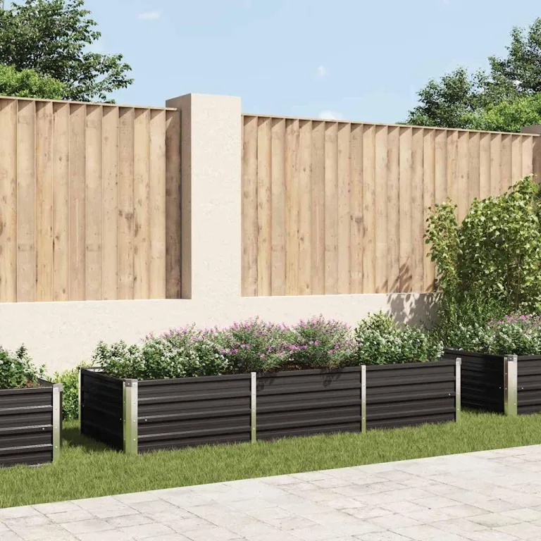 Willood Garten Hochbeet Anthrazit 240 x 80 x 45 cm Verzinkter Stahl – Bild 1