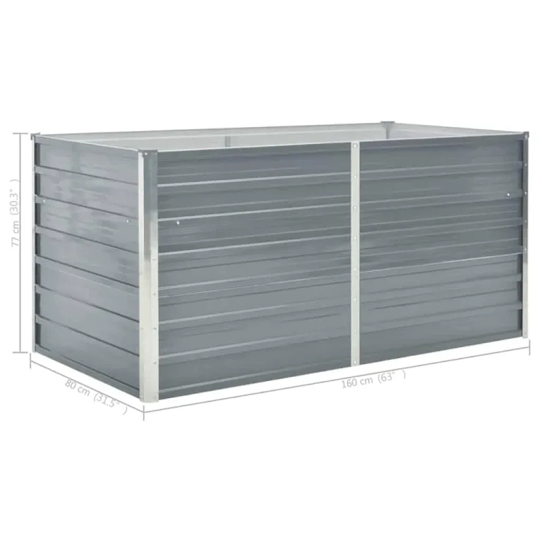 Willood Hochbeet 160 x 80 x 77 cm Verzinkter Stahl Grau – Bild 7