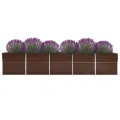 Willood Garten Hochbeet Verzinkter Stahl 400×80×77 cm Braun - Thumbnail 2