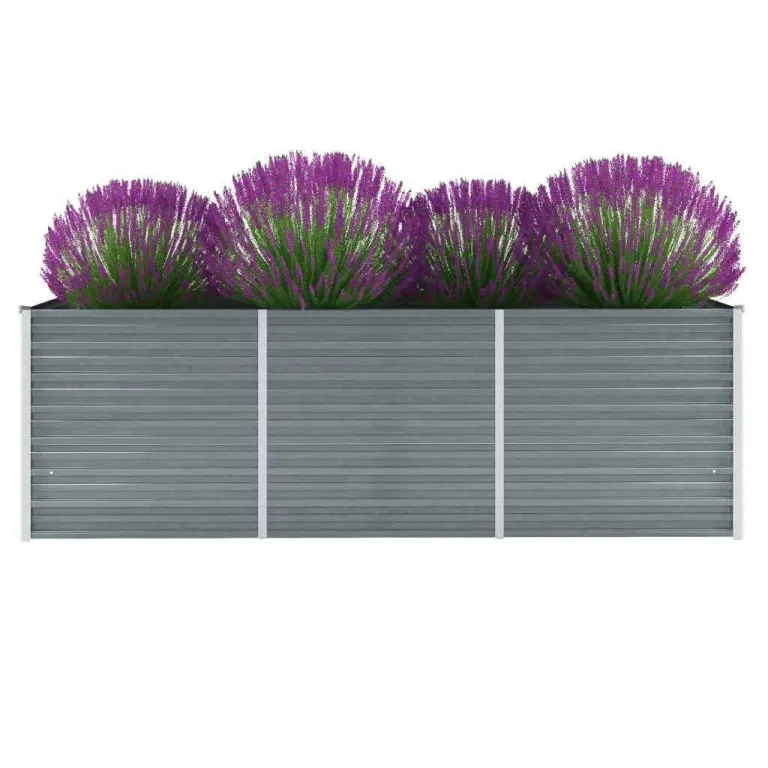 Willood Garten Hochbeet Verzinkter Stahl 240x80x77 cm Grau – Bild 1