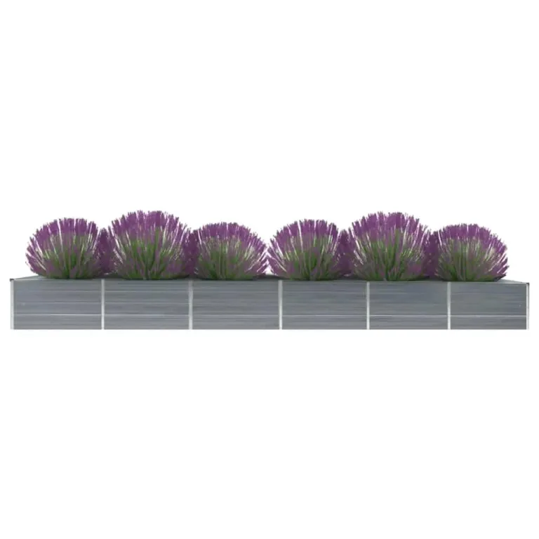 Willood Garten Hochbeet Verzinkter Stahl 480x80x45 cm Grau – Bild 1
