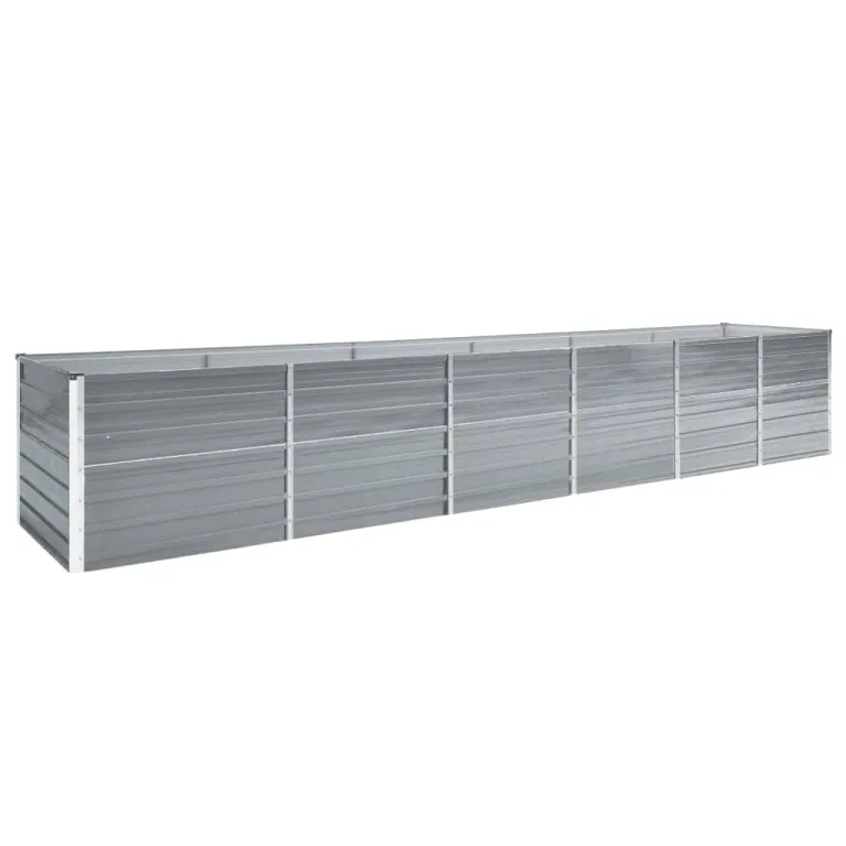 Willood Garten Hochbeet Verzinkter Stahl 480x80x77 cm Grau – Bild 1