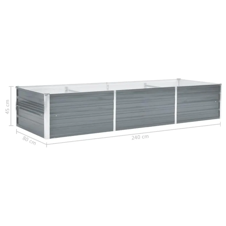 Willood Garten Hochbeet Verzinkter Stahl 240x80x45 cm Grau – Bild 7