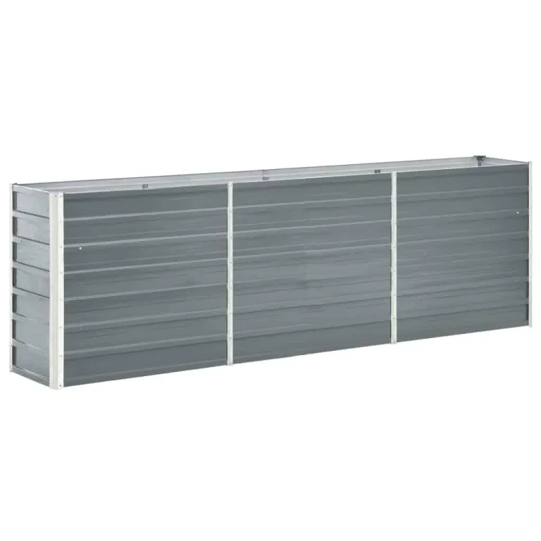 Willood Hochbeet Verzinkter Stahl 240x40x77 cm Grau – Bild 1