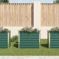 Willood Garten Hochbeet Verzinkter Stahl 100x40x77 cm Grün - Thumbnail 3