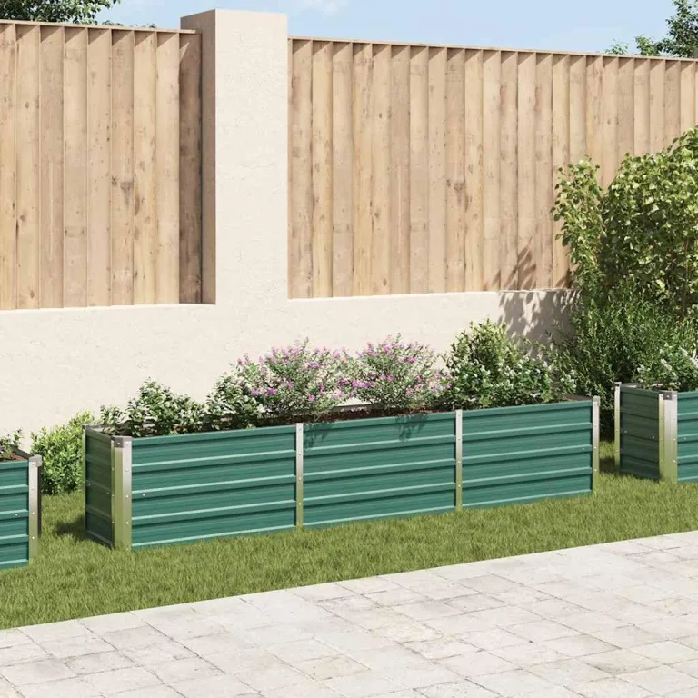 Willood Garten Hochbeet Verzinkter Stahl 240×40×45 cm Grün – Bild 1