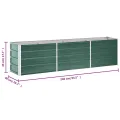 Willood Garten Hochbeet Verzinkter Stahl 240×40×45 cm Grün - Thumbnail 8