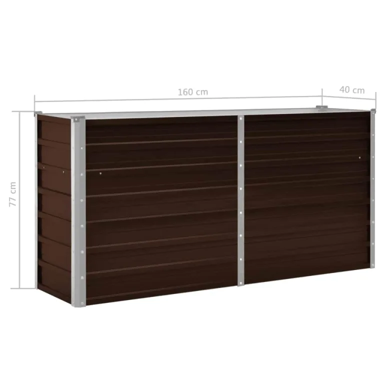 Willood Garten Hochbeet Braun 160 x 40 x 77 cm Verzinkter Stahl – Bild 8