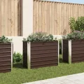 Willood Garten Hochbeet Braun 100 x 40 x 77 cm Verzinkter Stahl - Thumbnail 1