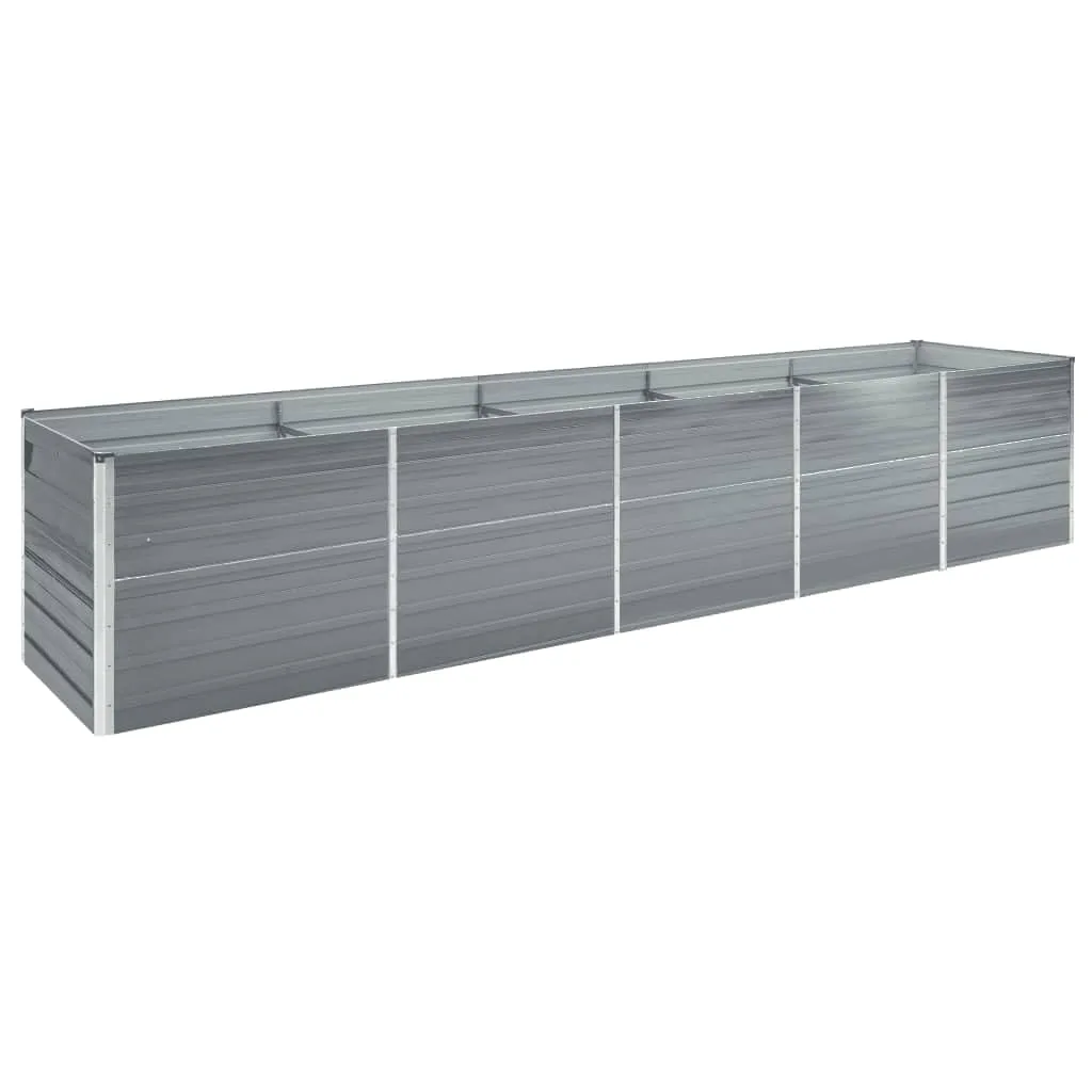 Willood Garten Hochbeet Verzinkter Stahl 400x80x45 cm Grau