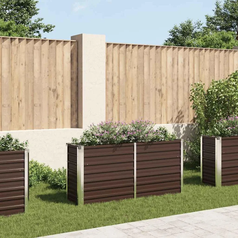 Willood Garten Hochbeet Verzinkter Stahl 400x80x45 cm Grau – Bild 10