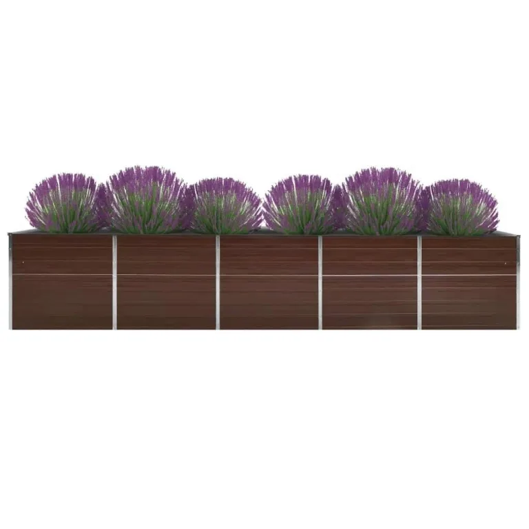 Willood Garten Hochbeet Verzinkter Stahl 400x80x45 cm Braun – Bild 2