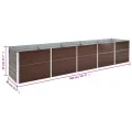 Willood Garten Hochbeet Verzinkter Stahl 400x80x45 cm Braun - Thumbnail 6