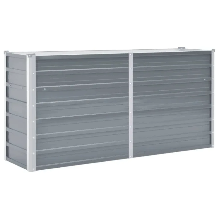 Willood Garten Hochbeet Verzinkter Stahl 160x40x77 cm Grau – Bild 2