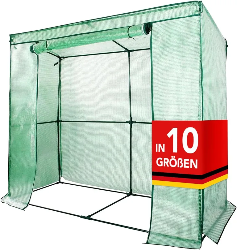 Floordirekt - Gewächshaus UV-beständig - Gewächshaus mit Metallablagegitter - Langlebig. Witterungsbeständiges Pflanzenhaus für Gemüse Kräuter. Blumen (77x200x169cm Botanika) – Bild 1