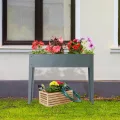 Arebos Hochbeet 101,5 x 26 x 80 cm | Frühbeet Kräuterbeet Pflanzenbeet Blumenkasten Garten Terassen Gemüsebeet Gartenbeet Blumenkübel für Balkon | ideal für den Anbau von Gemüse Obst Kräutern - Thumbnail 2
