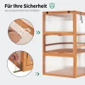 M MCombo Gewächshaus Frühbeet aus Holz, für Balkon & Garten, Klein Treibhaus Greenhouse Aufsatz Kasten Winterfest, 0760 (Orange) - Thumbnail 5