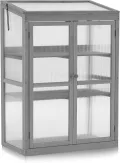 M MCombo Gewächshaus Frühbeet aus Holz, für Balkon & Garten, Klein Treibhaus Greenhouse Aufsatz Kasten Winterfest, 0760 (Orange) - Thumbnail 8