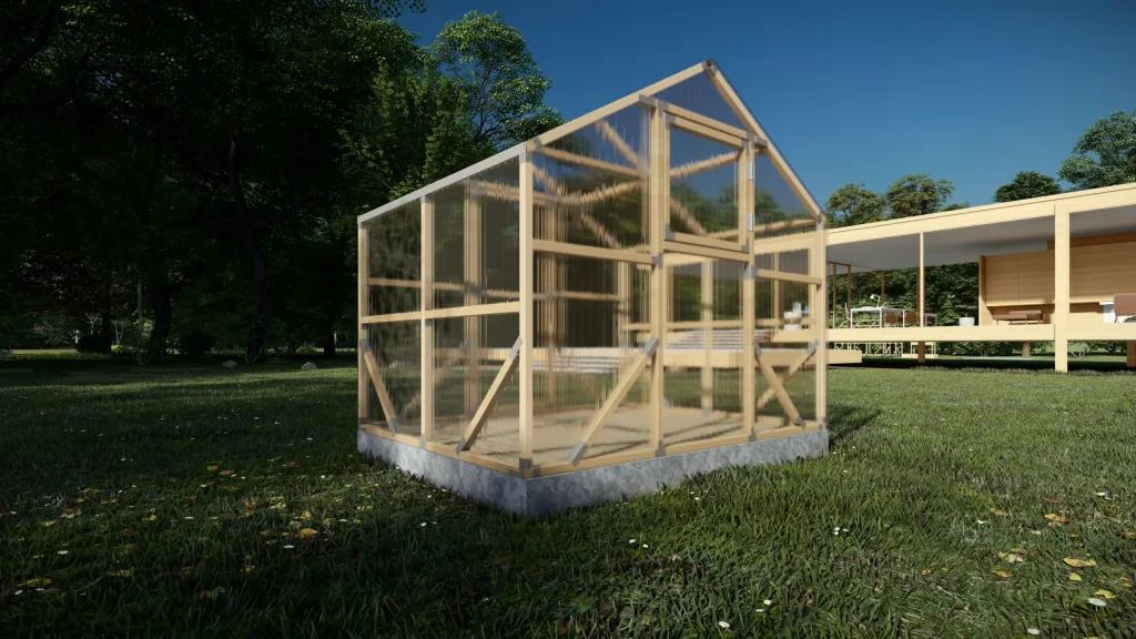 ECO Holz Gewächshaus Garten Treibhaus Tomatenhaus Holzhaus Pflanzhaus (Braun, 2 x 2.6 m)