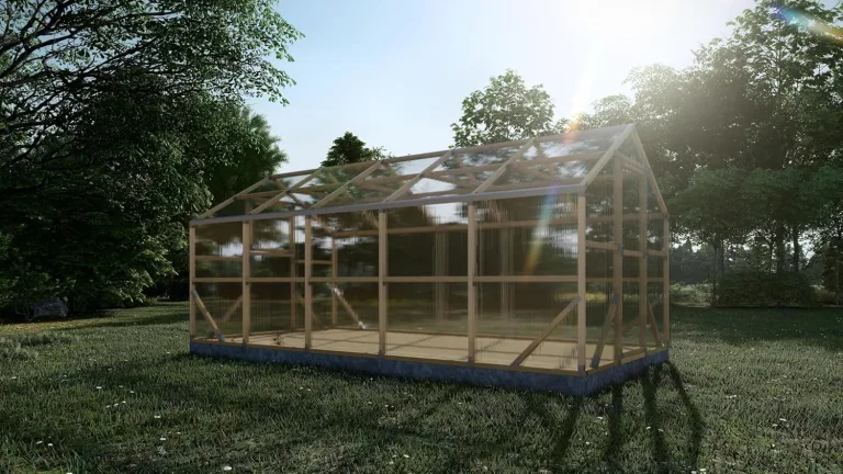 ECO Holz Gewächshaus Garten Treibhaus Tomatenhaus Holzhaus Pflanzhaus (Braun, 5 x 2.6 m) – Bild 2