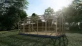 ECO Holz Gewächshaus Garten Treibhaus Tomatenhaus Holzhaus Pflanzhaus (Braun, 5 x 2.6 m) - Thumbnail 2