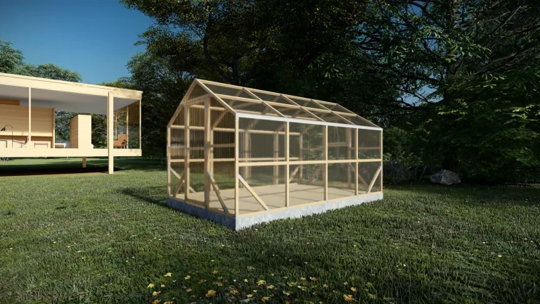 ECO Holz Gewächshaus Garten Treibhaus Tomatenhaus Holzhaus Pflanzhaus (Braun, 4 x 2.6 m) – Bild 4