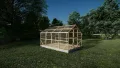 ECO Holz Gewächshaus Garten Treibhaus Tomatenhaus Holzhaus Pflanzhaus (Braun, 4 x 2.6 m) - Thumbnail 2