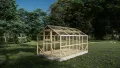 ECO Holz Gewächshaus Garten Treibhaus Tomatenhaus Holzhaus Pflanzhaus (Braun, 4 x 2.6 m) - Thumbnail 3
