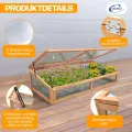 Coemo Hochbeet mit Frühbeetaufsatz 90 × 40 × 120 cm – ergonomisches Gartenbeet aus Holz – wetterfest & nachhaltig – für Gemüse, Kräuter & Blumen – rückenschonend mit Stauraum & einfacher Montage - Thumbnail 4