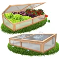 Coemo Hochbeet mit Frühbeetaufsatz 90 × 40 × 120 cm – ergonomisches Gartenbeet aus Holz – wetterfest & nachhaltig – für Gemüse, Kräuter & Blumen – rückenschonend mit Stauraum & einfacher Montage - Thumbnail 8
