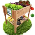 Coemo Hochbeet mit Frühbeetaufsatz 90 × 40 × 120 cm – ergonomisches Gartenbeet aus Holz – wetterfest & nachhaltig – für Gemüse, Kräuter & Blumen – rückenschonend mit Stauraum & einfacher Montage - Thumbnail 9