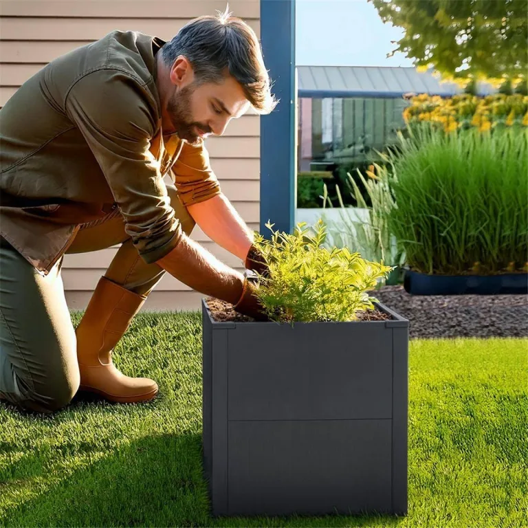 Metzler Hochbeet für den Garten oder Balkon – Stahl in Eisenglimmer | Witterungsbeständiges Metall-Gartenbeet, Pflanzenbeet, Blumenhochbeet | 50 x 50 x 50 cm – Bild 3