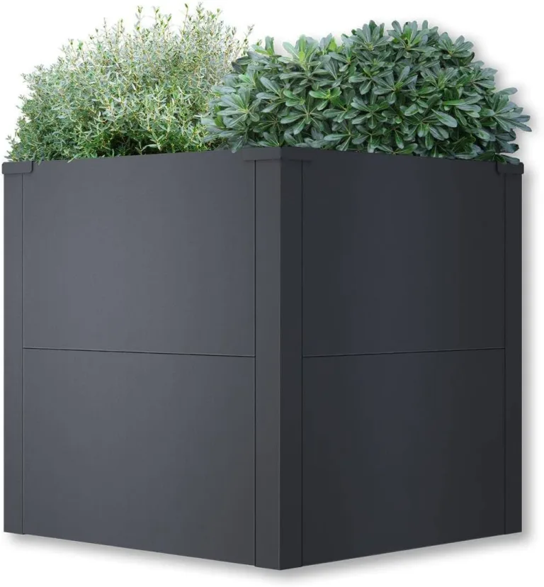 Metzler Hochbeet für den Garten oder Balkon – Stahl in Eisenglimmer | Witterungsbeständiges Metall-Gartenbeet, Pflanzenbeet, Blumenhochbeet | 50 x 50 x 50 cm – Bild 4